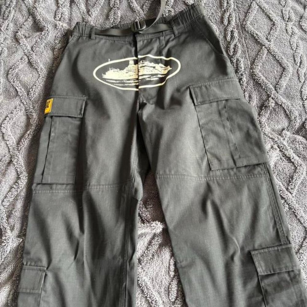 Corteiz Men's Black and Grey Trousers